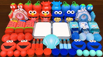 RED vs BLUE! Mixing Random Things into GLOSSY Slime ! Satisfying Slime Videos #424