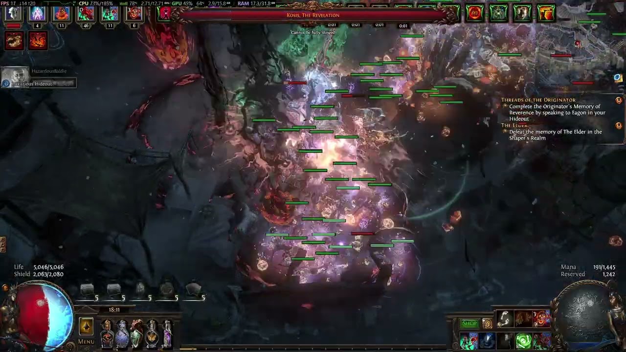 POE 95lvl Necro Noobgirl vs Simulacrum 5Div budget build 15/15 Waves