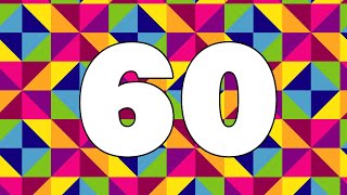 60 Second Countdown Timer | Colorful Triangles