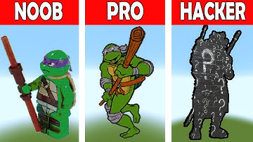 NOOB VS PRO VS HACKER Minecraft Pixel art Ninja Turtles (Donatello)