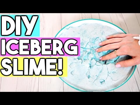 How To Make ICEBERG SLIME! DIY Easy, Giant Fluffy Slime!