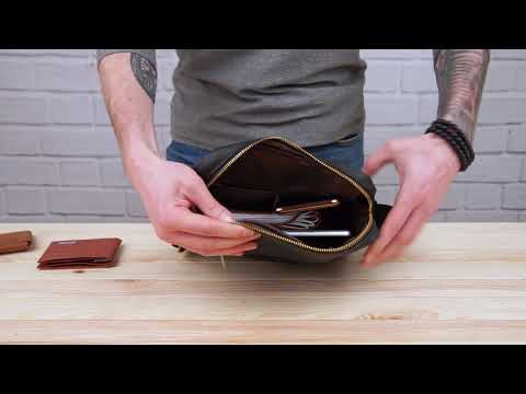 Сумка стильна чоловіча Vintage 14649 Чорна, видео 1