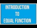 Introduction To Equal Function - Chapter : Functions / Maths Algebra