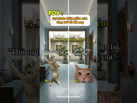 Sự khác bọt của các ông bô và bà mẹ  #funny #vuive #cat