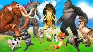 Monster Lion Mammoth vs Godzilla vs Kong vs Dinosaur Fight Cow Buffalo Tiger Dog Animal Revolt Battl screenshot 1