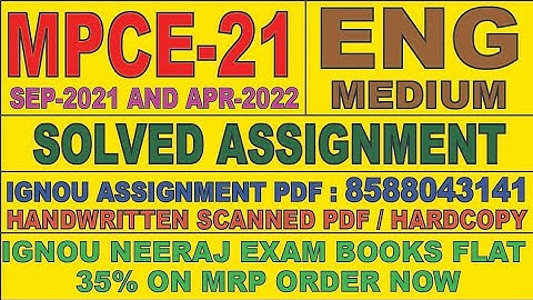 MPCE-21 ENGLISH MEDIUM SOLVED ASSIGNMENT 2021-22 | FOR PDF WHATSAPP ON 8588043141