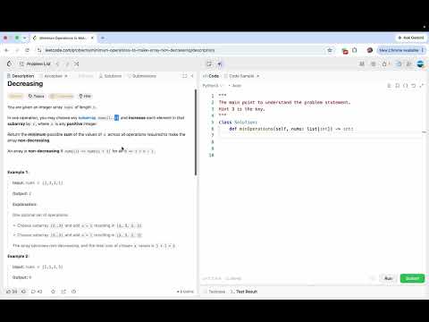 leetcode 3914  Minimum Operations to Make Array Non Decreasing | sum over drops