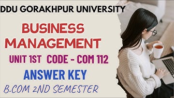 BUSINESS MANAGEMENT (UNIT 1) ANSWER KEY EXAM 2022