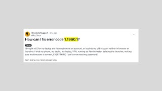 How To Fix Rockstar Error Code 1.1960.1