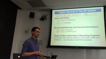 Avishay Tal on "Time-Space Hardness of Learning Sparse Parities"