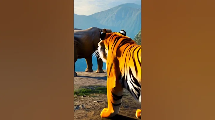 #fight Mountain Showdown: Elephant vs Tiger #EpicWildlifeBattle #ElephantVsTiger #MountainShowdown