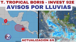 AVISOS T. Tropical BORIS e INVEST 92E por LLuvias