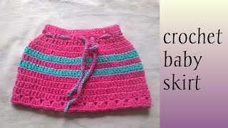 How to make crochet baby skirt/Hindi (0-6months)