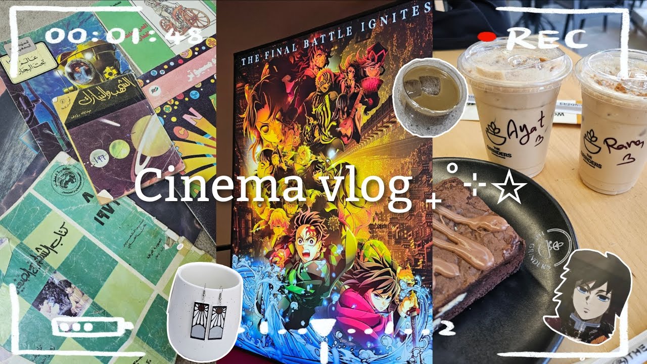 Watching demon slayer in the cinema vlog| making orange cake| drawing 🍊🏯🪭