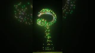 A giant cobra formed by 500 light drones in Lonavala, India | Agnifly Drone Show