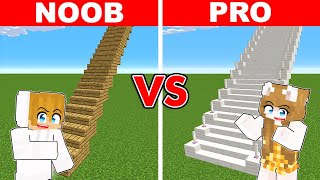 Minecraft NOOB vs PRO: LONGEST STAIRCASE BUILD CHALLENGE