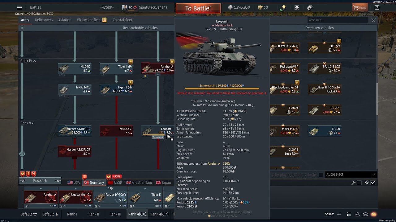 War Thunder | Last Battle to Unlock Leopard 1| Carpathians |