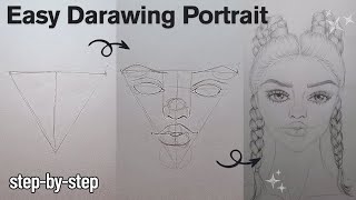 Easy Portrait Drawing Tutorial Using the Triangle Method | Step-by-Step for Beginners