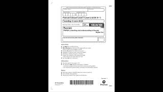 Merged 2025 Pearson EDEXCEL GCSE Russian Paper 3h And Mark Scheme 1ru0 3h