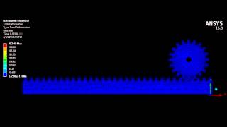 Ansys workbench transient structural FEA of Rack and Pinion