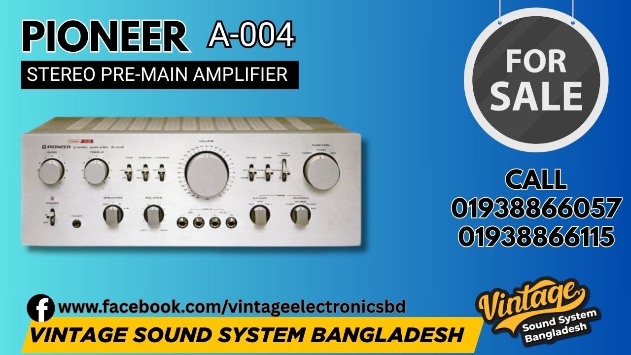 PIONEER A-004 Stereo pre-main amplifier 60 Watts - For Sale
