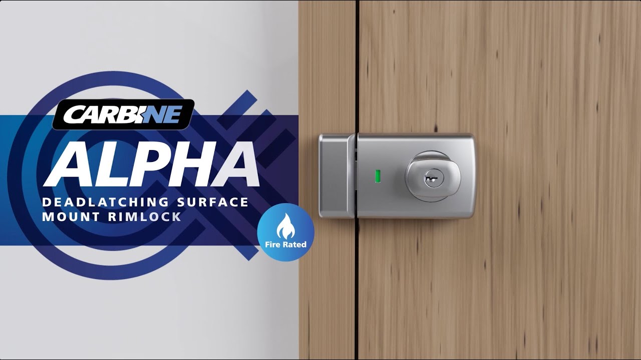 Carbine Alpha Fire Rated Deadlatching Surface Mount Rimlock - YouTube