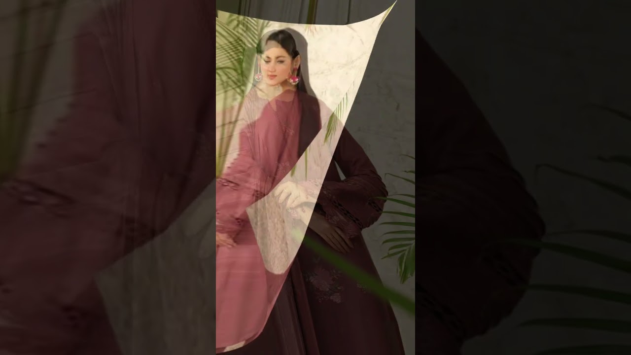 Peach leather embroidered | luxury dress | MehrLadiesCollection | prebooking