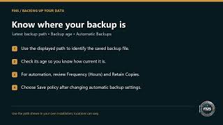 Information Backing Up Your FMS Data | Beta Tutorial Update