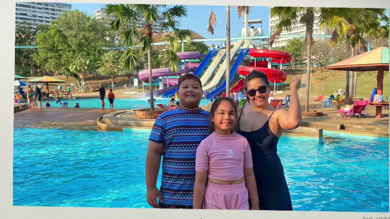 ข้าวหอม กับพี่มังกร เที่ยวสวนสนุก สวนน้ำ โรงแรมพัทยาปาร์คบีชรีสอร์ พักห้อง family วิวทะเล