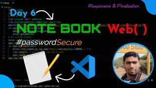Note Book Web | Responsive & Finalization | Day #6 | using html, css, bootstrap, js, indexed db