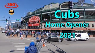 Outside Wrigley Field before Chicago Cubs Home Opener 2021 Wrigleyville ⚾️ 360° Hi-Res【4K】