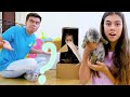 Nastya Artem e Mia fazem casas para seus animais de estimação.🐰🏠🐇