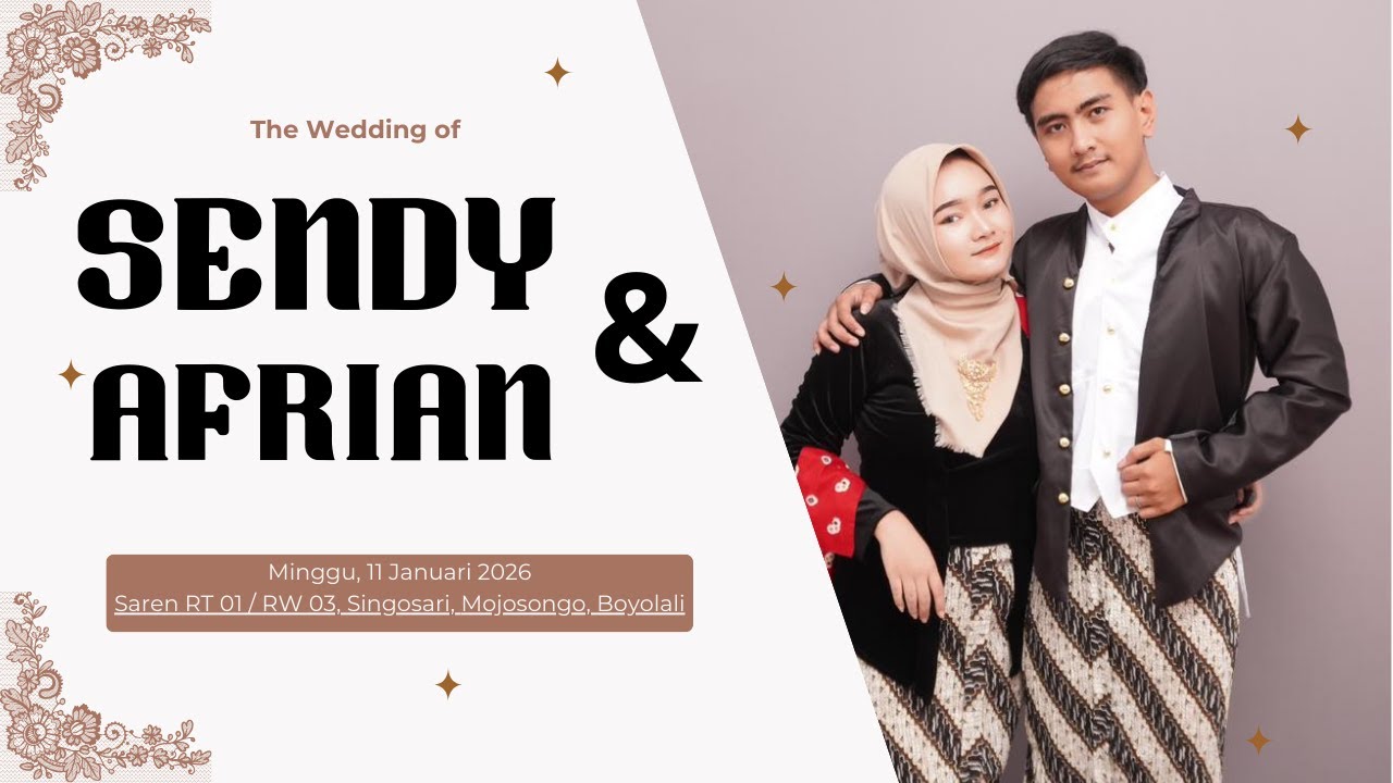 🔴LIVE : Resepsi Pernikahan Sendy & Afrian || Minggu, 11 Januari 2026 || TIMBOEL HD Production
