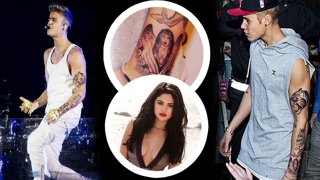 Justin Biebers Tattoos A Selena Gomez lookalike a Crown Jesus Ink  and More
