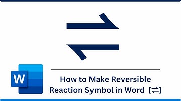 How to Make Reversible Reaction Symbol in Word  [⇌]
