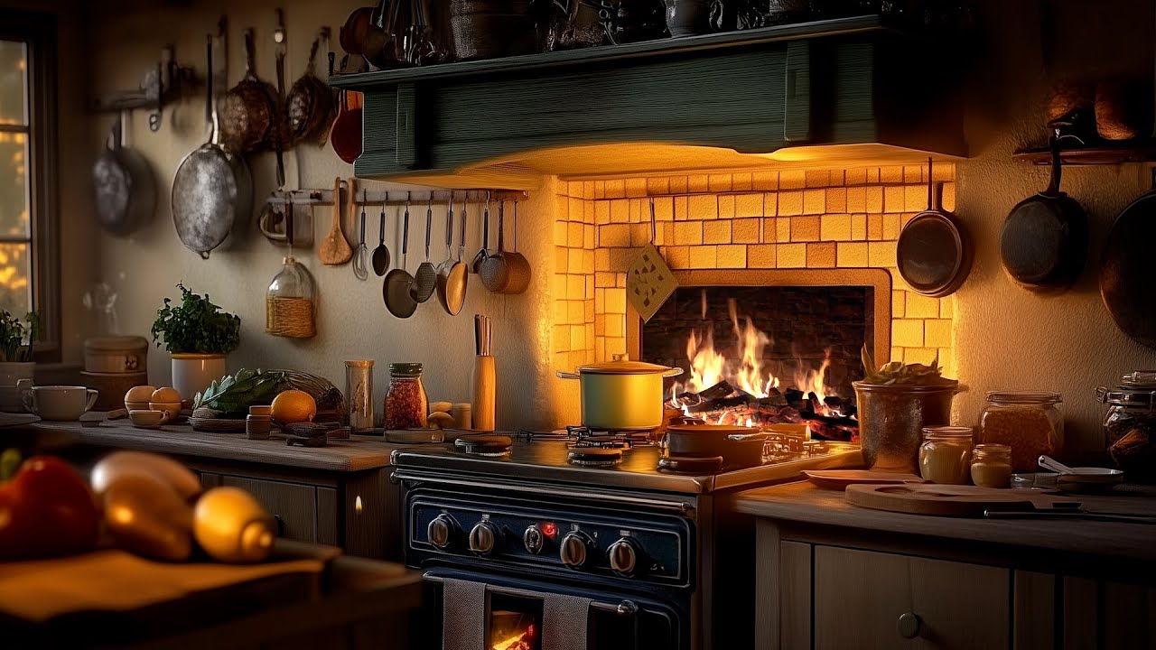 Step Into the Past | Medieval Kitchen Sounds with a Warm Fireplace and Timeless Ambience 🏰