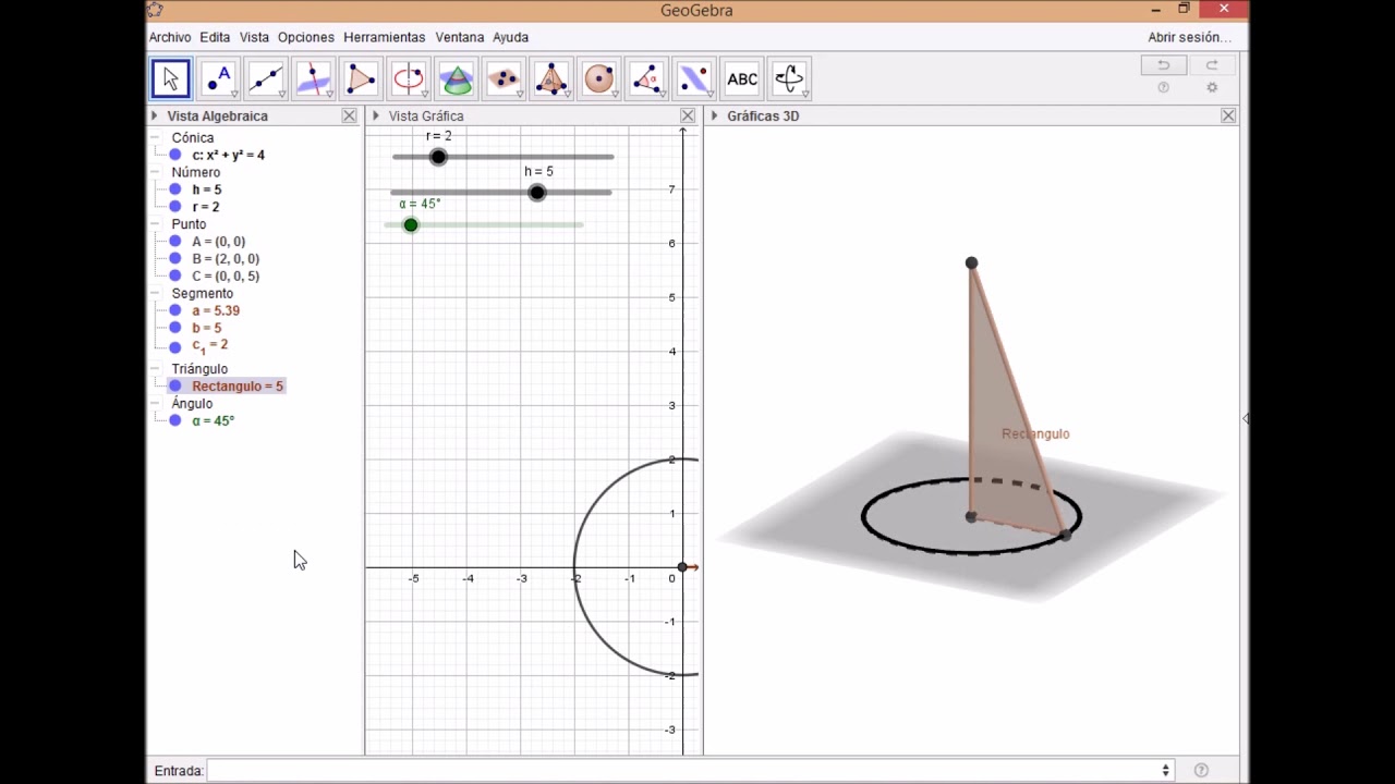 CONO POR ROTACION GEOGEBRA