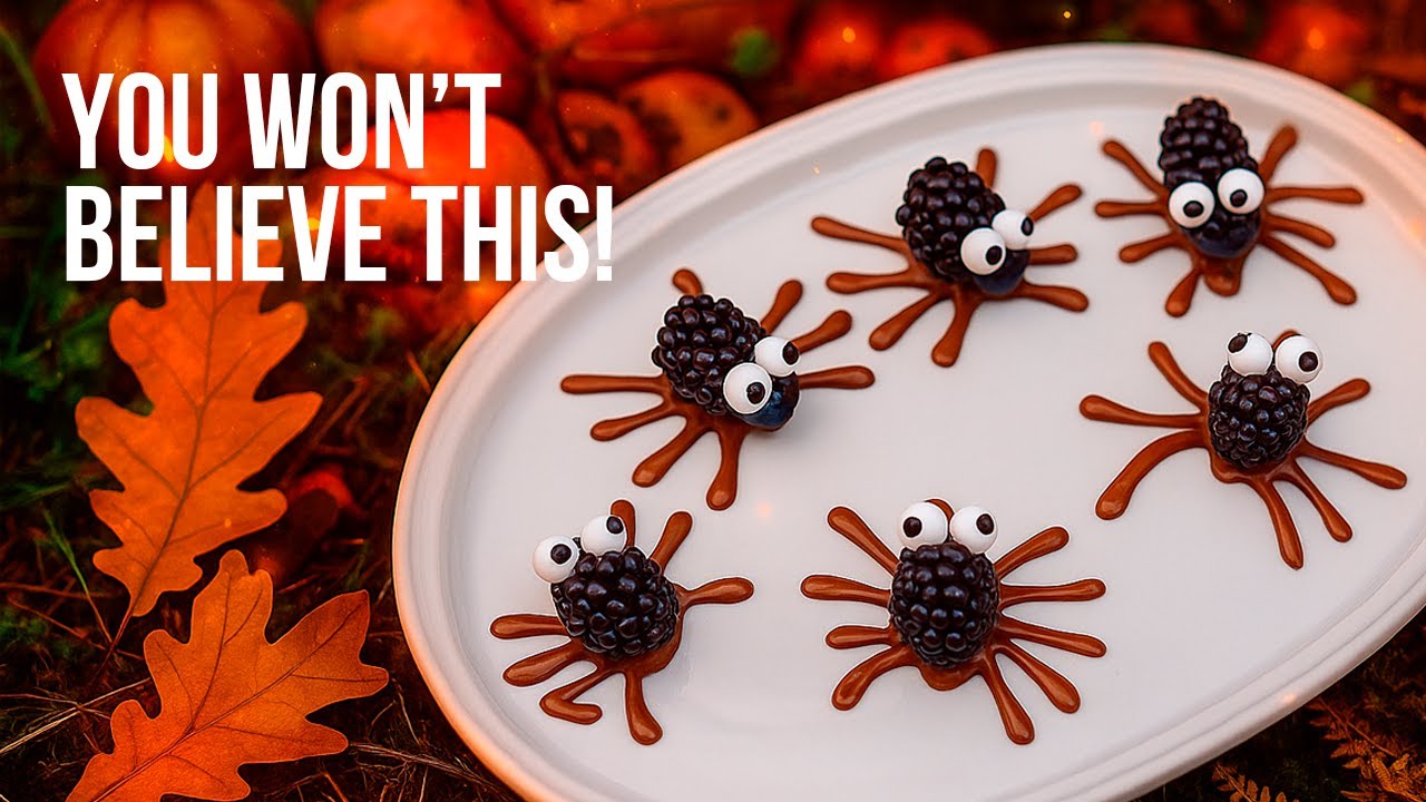 Halloween Chocolate Spiders 🕷🍫 | Easy No-Bake Treats for Kids (1-Minute Recipe!)