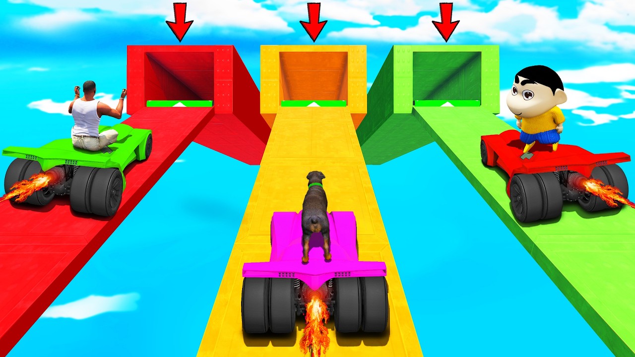 SHINCHAN AND FRANKLIN TRIED THE IMPOSSIBLE TRIPLE TUNNEL PARKOUR CHALLENGE GTA 5