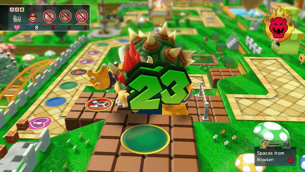 Mario Party 10 - Mario vs Toad vs Luigi vs Toadette vs Bowser - Mushroom Park