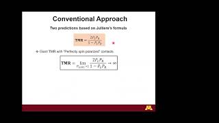 Dr. Sousa, University of Minnesota Postdoc Researcher, Talks on Tunneling Magnetoresistance Effect