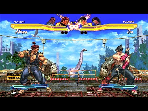 Akuma & Dudley vs Jin & Lei (Hardest AI) - Street Fighter X Tekken