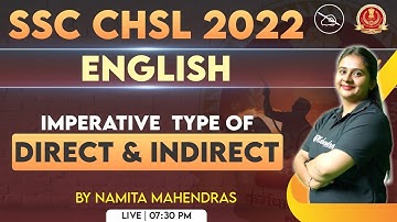 SSC CHSL 2022 | SSC CHSL English Classes 2022 | Direct and Indirect Speech | Namita Mahendras