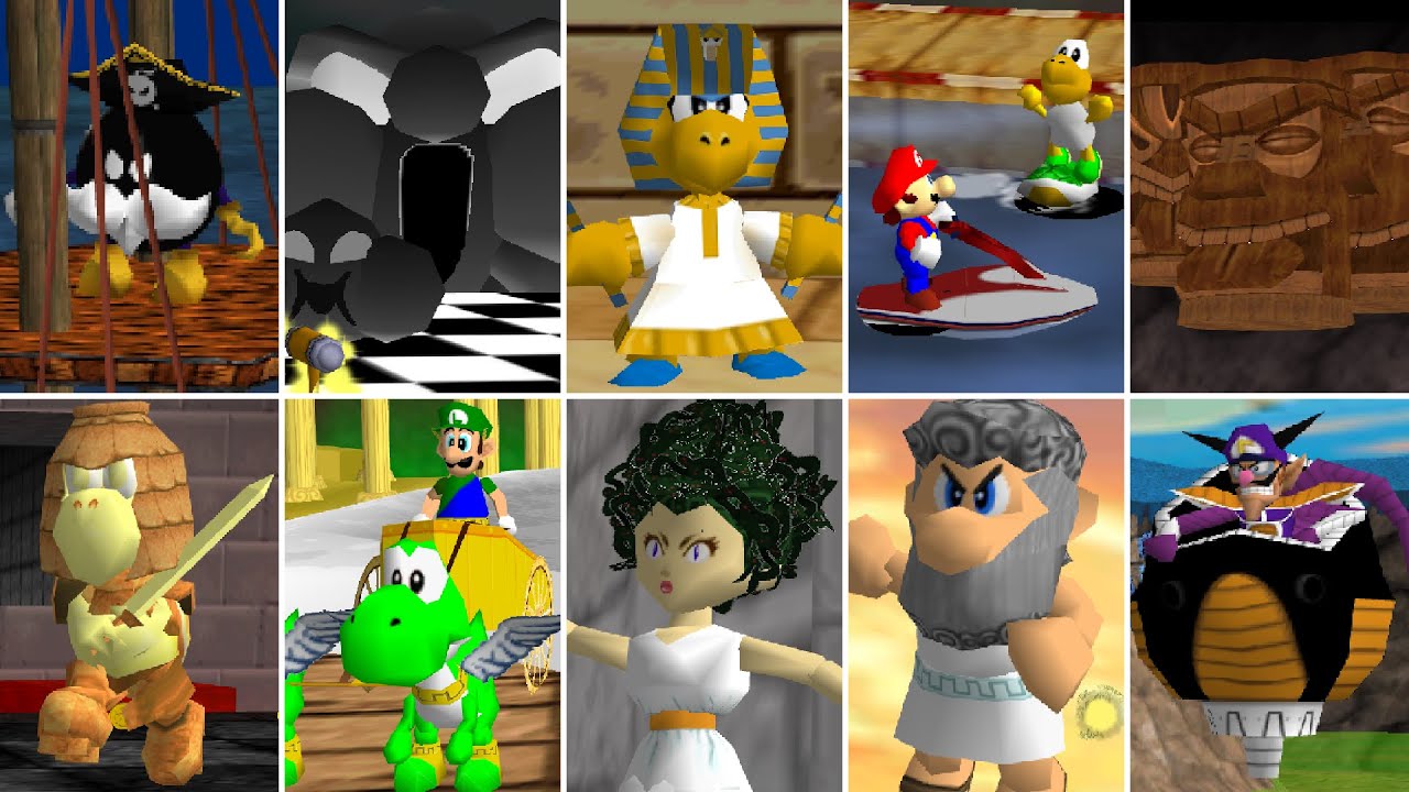 Super Mario 64 Through The Ages - All Bosses & Races