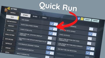 How to turn on/off Quick run (from Prone) in call of duty mobile 2022
