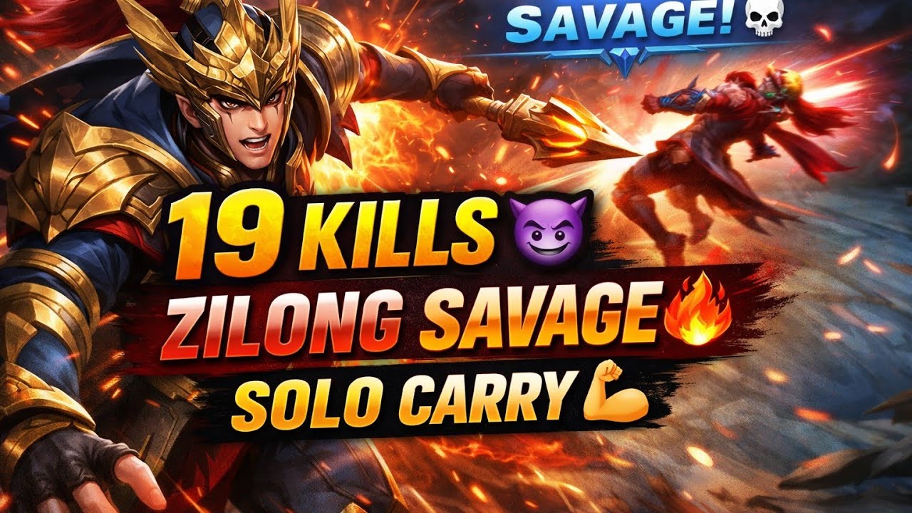 Zilong 19 Kills + SAVAGE 😱🔥 | Epic Gameplay | Mobile Legends