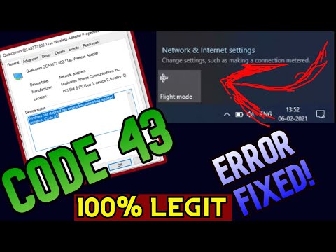 WIFI BUTTON MISSING PROBLEM FIX || windows ERROR CODE-43 || windows 10 || 100 REAL 2021