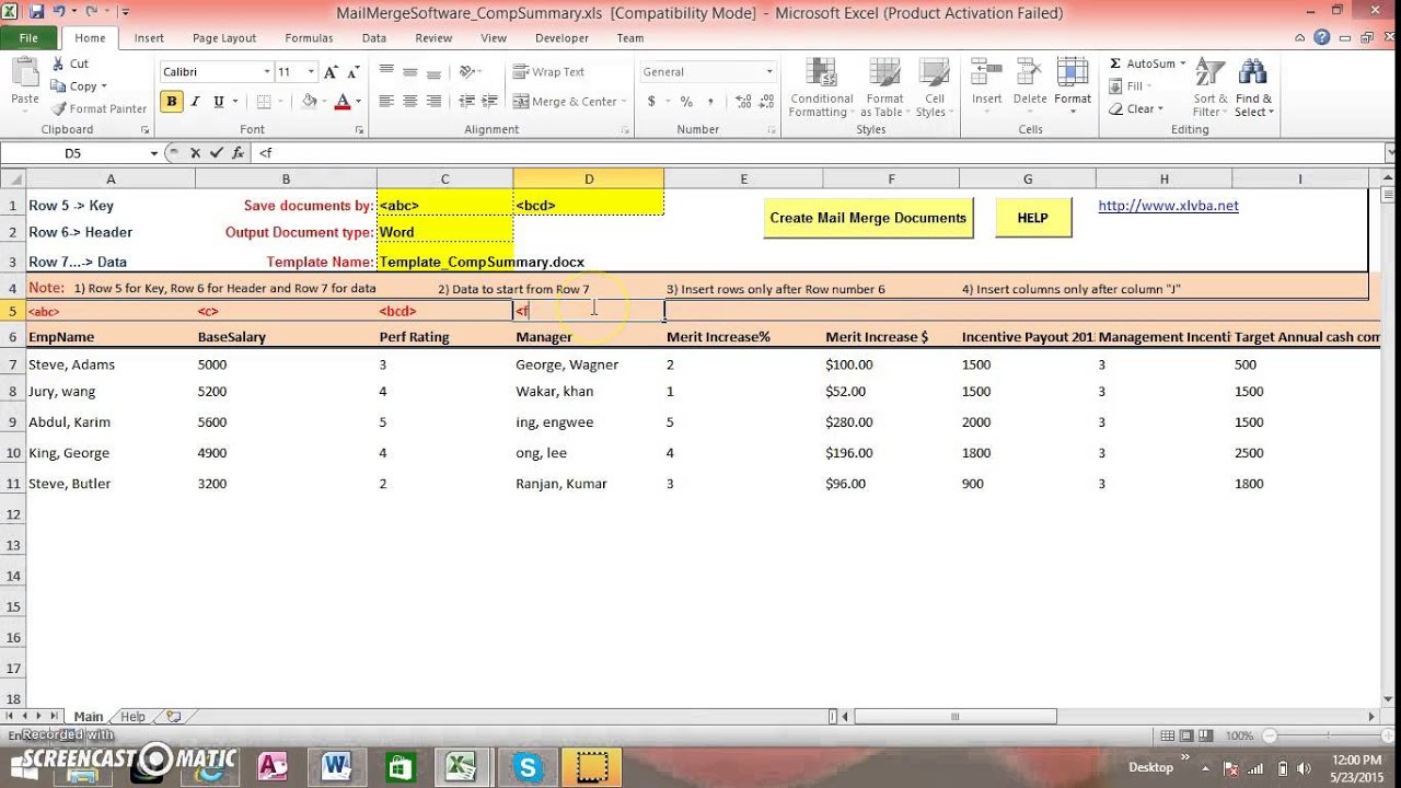 Generate Pdf Or Word Documents From Excel Data Using Templates YouTube