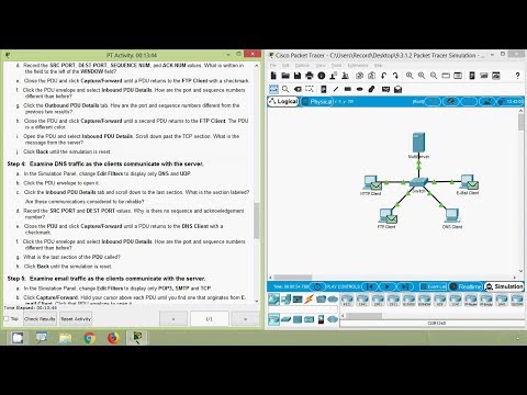 Packet Tracer Simulation - Exploration of TCP and UDP Communications