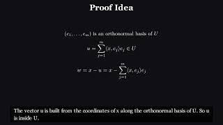 Linear Algebra 58: Orthogonal Complement